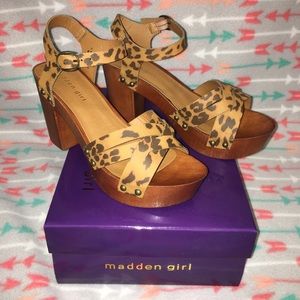 Madden Girl Nora Leopard Heel Sandals